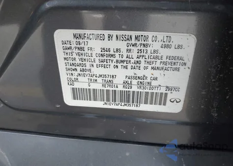 2018 Infiniti Q50 3.0T Luxe z USA, uszkodzony, nr VIN JN1EV7AP4JM357187